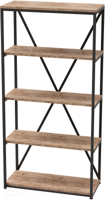 Стеллаж Millwood Neo Loft СН-1 Л (дуб табачный Craft/металл черный) - фото