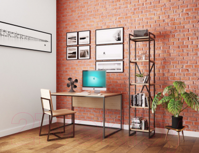 Стеллаж Millwood Neo Loft СН-2 Л (дуб золотой Craft/металл черный)