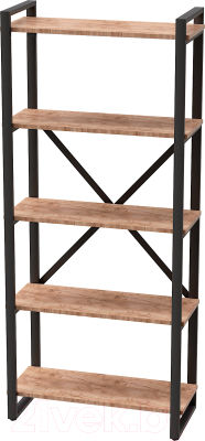 Стеллаж Millwood Neo Loft СН-3 Л (дуб табачный Craft/металл черный) - фото