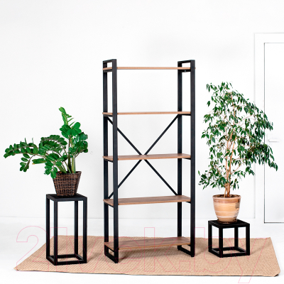 Стеллаж Millwood Neo Loft СН-3 Л (дуб табачный Craft/металл черный)