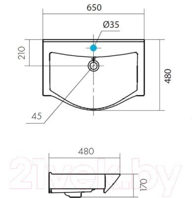 Тумба с умывальником Акватон Беверли 65