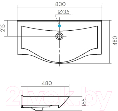 Тумба с умывальником Акватон Беверли 80 (1A2355K0BV010)