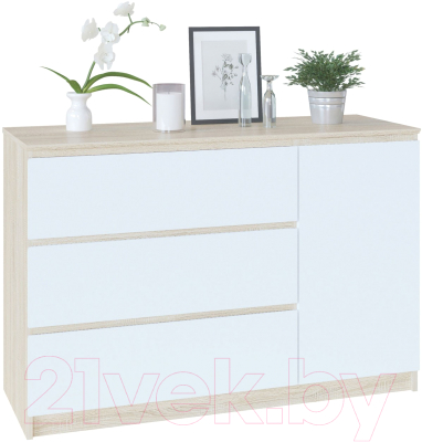 Тумба Сокол-Мебель Т-3Р (дуб сонома/белый) - фото