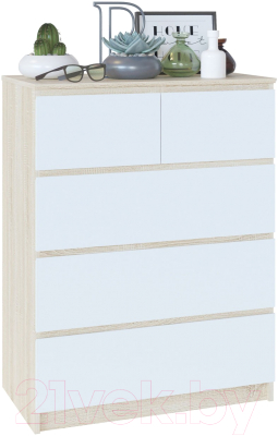 Комод Сокол-Мебель Т-5Р (дуб сонома/белый) - фото