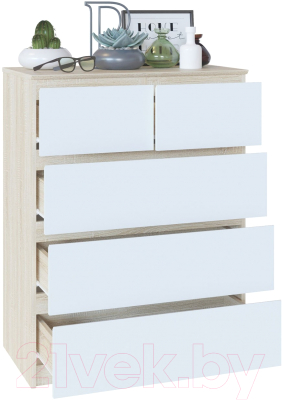 Комод Сокол-Мебель Т-5Р (дуб сонома/белый)