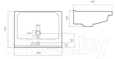 Тумба с умывальником Акватон Капри 60 (1A2301K1KP010)