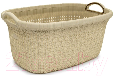Корзина для белья Эльфпласт Paola EP427 (30л, бежевый) - фото