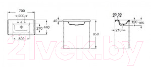 Тумба с умывальником Roca Ronda 70 / A327471000 + ZRU9302964