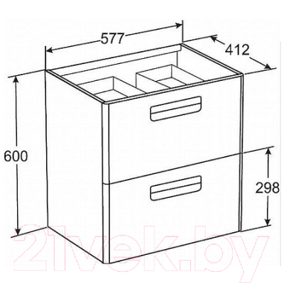 Тумба с умывальником Roca The Gap 60 / A327472000 + ZRU9302879 (белый глянец)