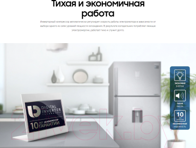 Холодильник с морозильником Samsung RT43K6000DX/WT