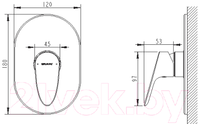 Внешняя часть смесителя скрытого монтажа Bravat Drop PB84898CP-RUS