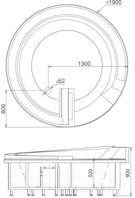 Ванна акриловая Gemy G9090 K 190x190