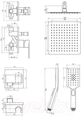 Душевая система со смесителем Deante Alpinia NAC 09LP