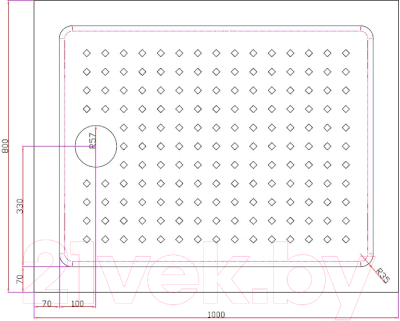 Душевой поддон Cezares TRAY-A-AH-100/80-15-W
