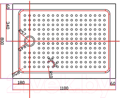 Душевой поддон Cezares TRAY-A-AH-110/80-15-W