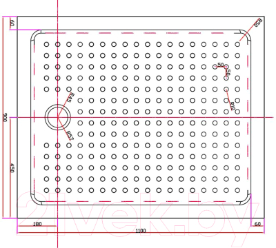 Душевой поддон Cezares TRAY-A-AH-110/90-15-W