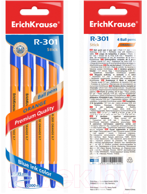 Набор шариковых ручек Erich Krause R-301 Orange / 22189