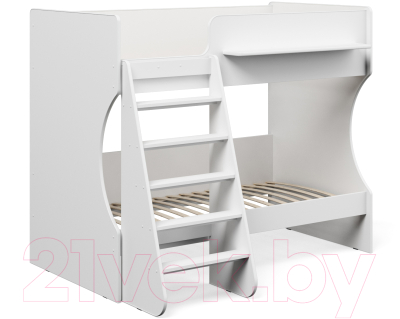 Двухъярусная кровать детская Можга Капризун 3 / Р434 (белый)