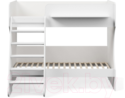 Двухъярусная кровать детская Можга Капризун 3 / Р434 (белый)