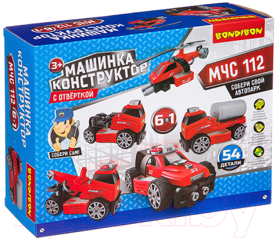 Конструктор Bondibon МЧС / ВВ3388 (красный) - фото