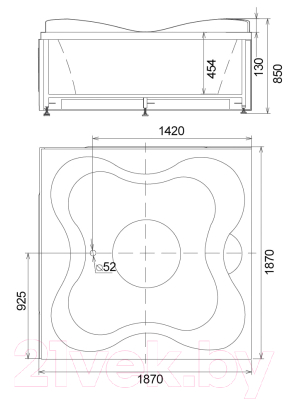 Ванна акриловая Gemy G9089 K R 187x187