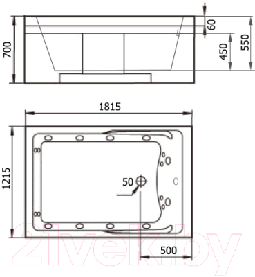 Ванна акриловая Gemy G9061 B R 181x121