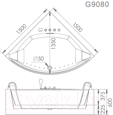 Ванна акриловая Gemy G9080 150x150