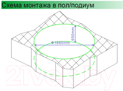 Ванна акриловая Gemy G9090 B 190x190