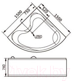 Ванна акриловая Gemy G9041 B 150x150