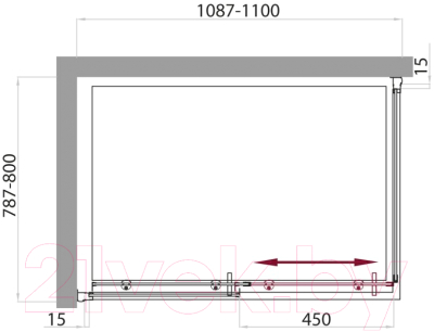 Душевой уголок BelBagno UNO-AH-1-110/80-C-Cr