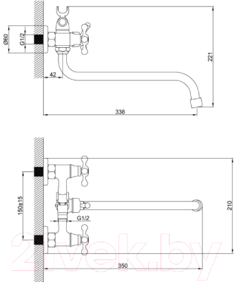 Смеситель Эверест 1/2 B22-351
