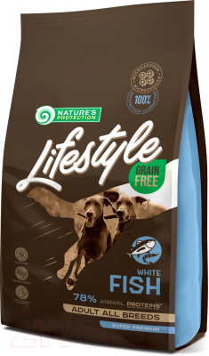 Сухой корм для собак Nature's Protection Lifestyle Grain Free Adult White Fish / NPLS45685 (10кг) - фото