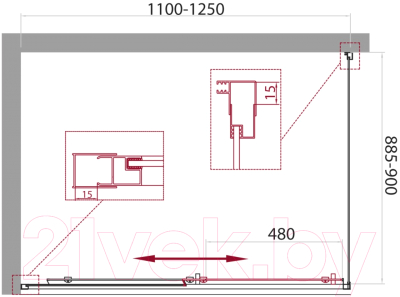 Душевой уголок BelBagno UNIQUE-AH-1-110/125-90-C-Cr