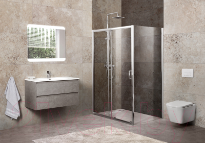 Душевой уголок BelBagno UNIQUE-AH-1-120/135-90-C-Cr