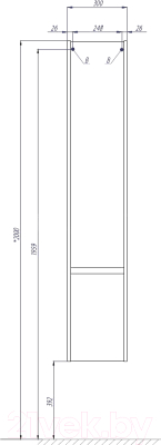 Шкаф-пенал для ванной Акватон Стоун (1A228403SXC80)