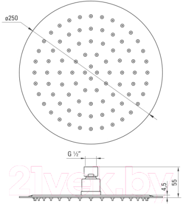 Лейка верхнего душа Deante Floks NAC 000K