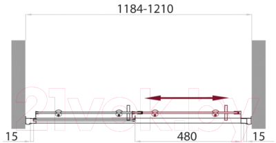 Душевая дверь BelBagno UNO-BF-1-120-C-Cr