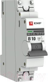 Выключатель автоматический EKF PROxima ВА 47-63 1P 10А (B) 4.5kA / mcb4763-1-10B-pro - фото