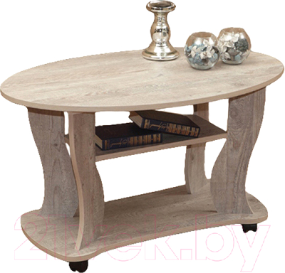 Журнальный столик Олмеко Сатурн-М05 (бетон пайн/белый) - фото