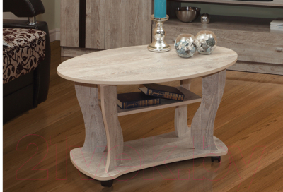 Журнальный столик Олмеко Сатурн-М05 (бетон пайн/белый)