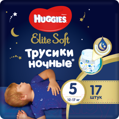 Подгузники-трусики детские Huggies Elite Soft Overnites 5 - фото