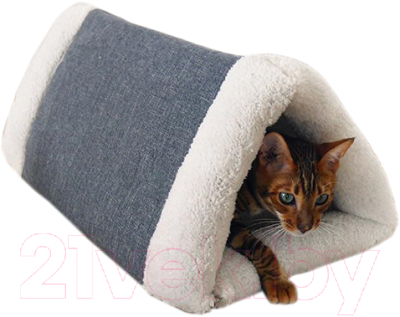 Домик для животных Rosewood Треугольный 2 в 1 / 03084/RW (серый/бежевый) - фото