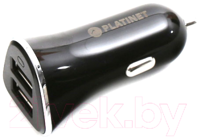 Зарядное устройство автомобильное Platinet PLCR2B 2xUSB+microUSB cable - фото