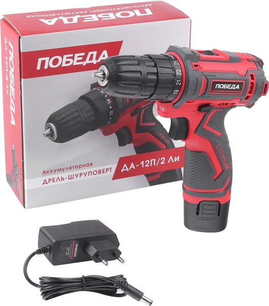 Аккумуляторная дрель-шуруповерт Победа ДА-12П/2 Ли