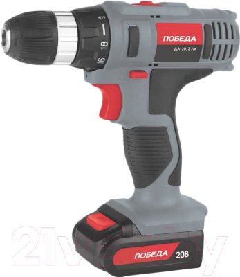 Аккумуляторная дрель-шуруповерт Победа ДА-20/2 Ли - фото