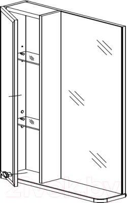 Шкаф с зеркалом для ванной СанитаМебель Лотос 101.600 (левый)