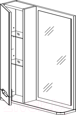 Шкаф с зеркалом для ванной СанитаМебель Сизаль 14.600 (левый)