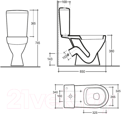 Унитаз напольный Керамин Толедо Инкоер