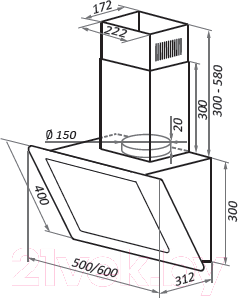 Вытяжка наклонная HOMSair Elf Push 60
