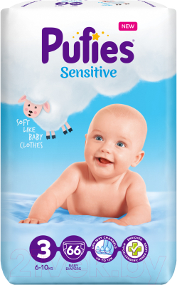 Подгузники детские Pufies Sensitive Midi 6-10кг - фото